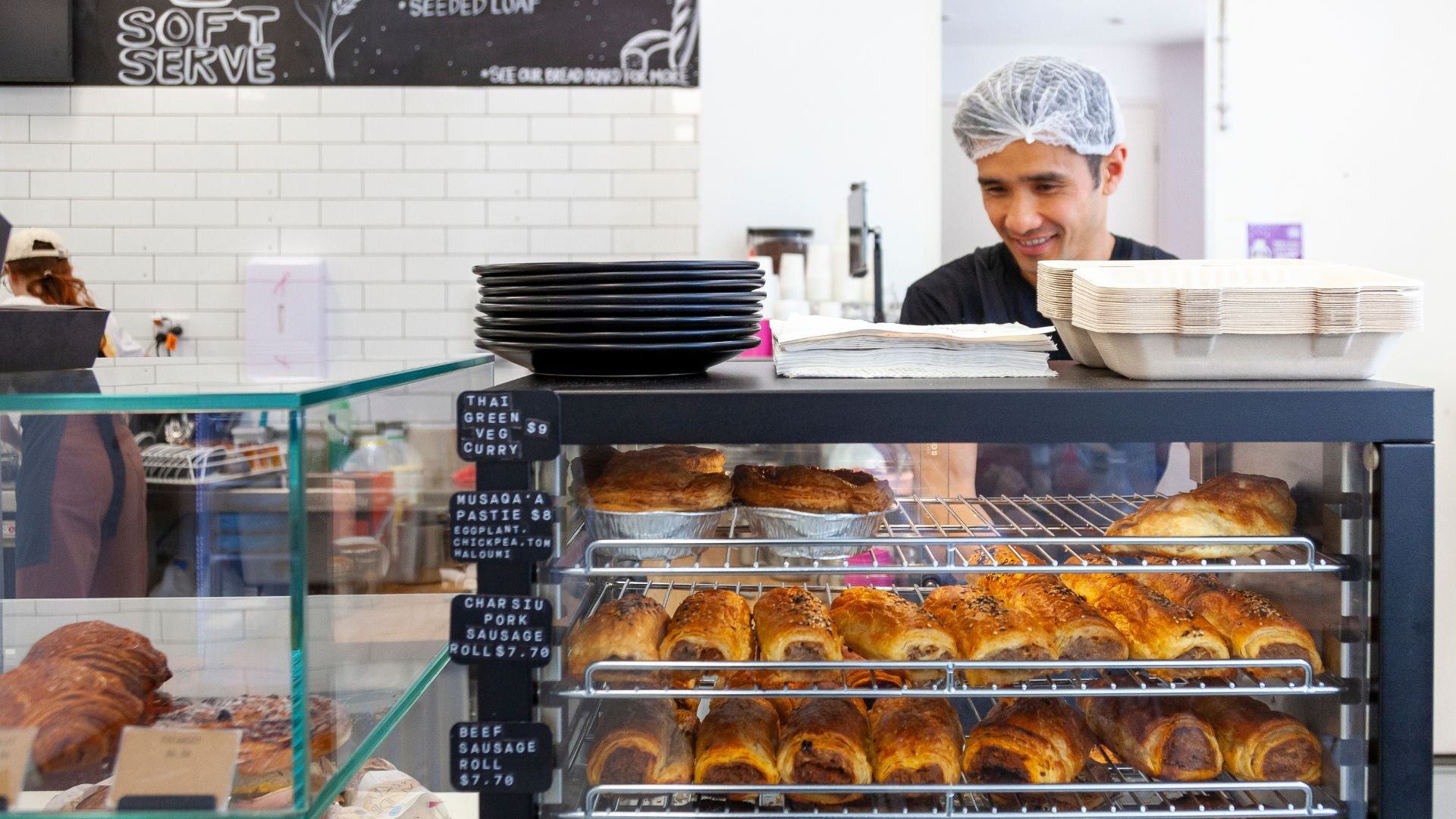Candied Bakery sausage rolls and pies counter