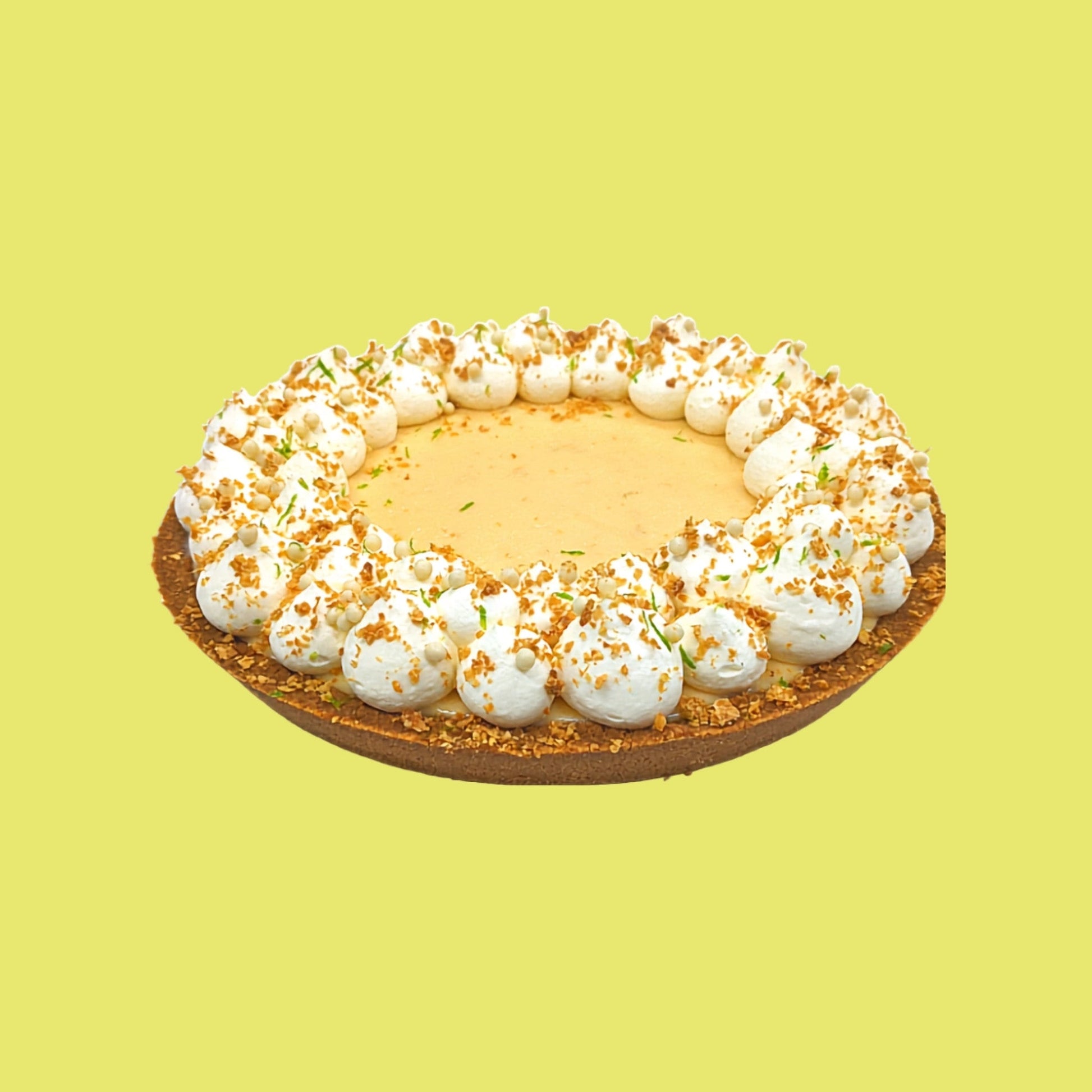 Key Lime Pie with Cream and Ginger Biscuit Crust